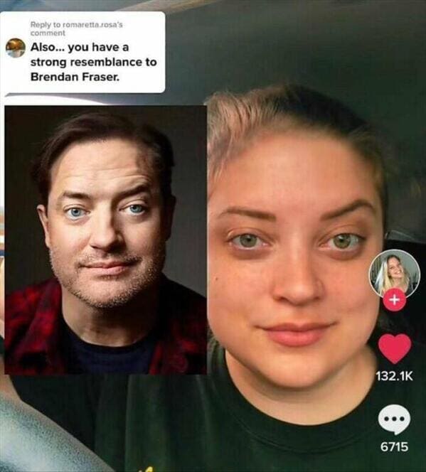 funny memes Also... you have a strong resemblance to Brendan Fraser.