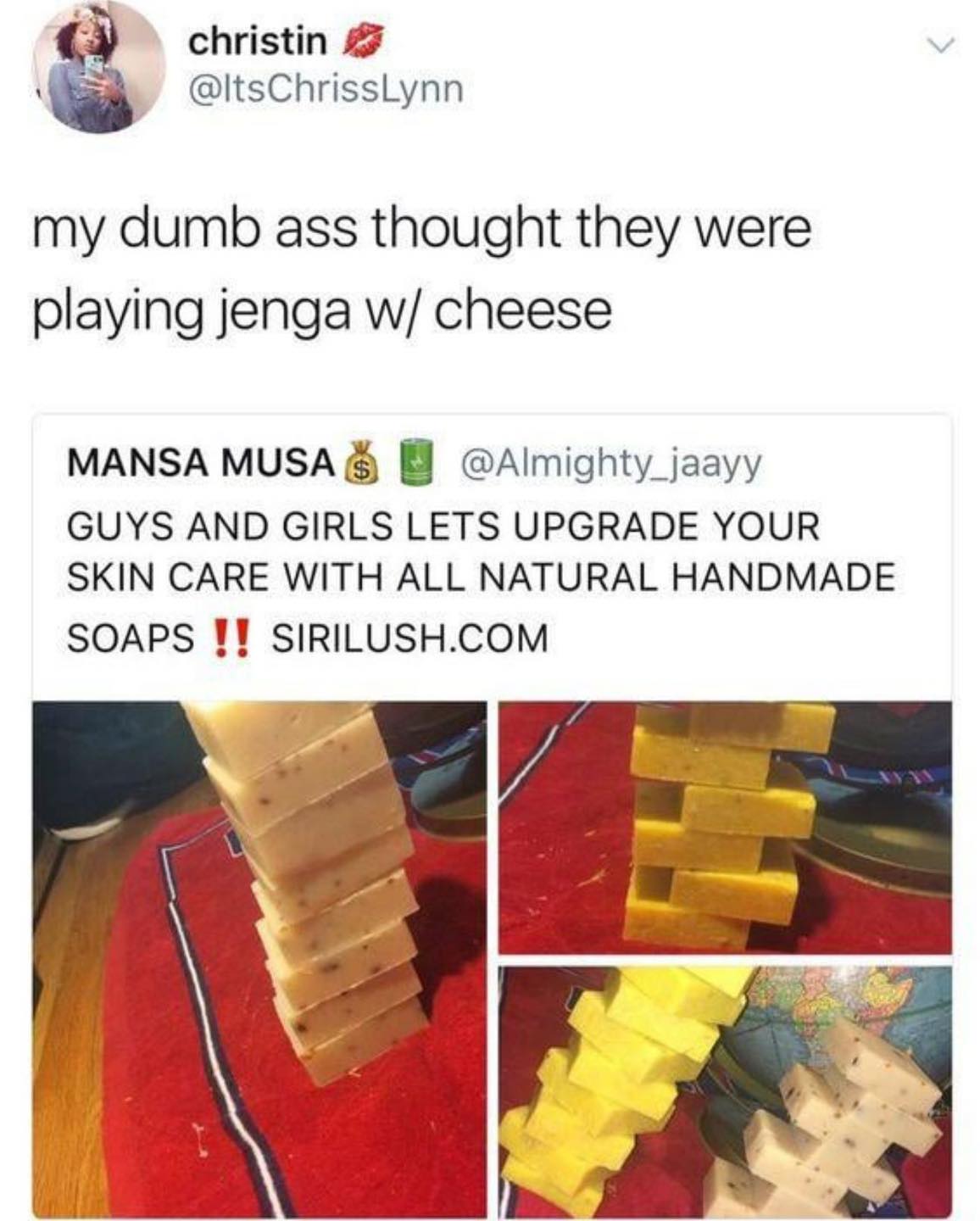 funny memes my dumb ass thought they were playing jenga w/ cheese