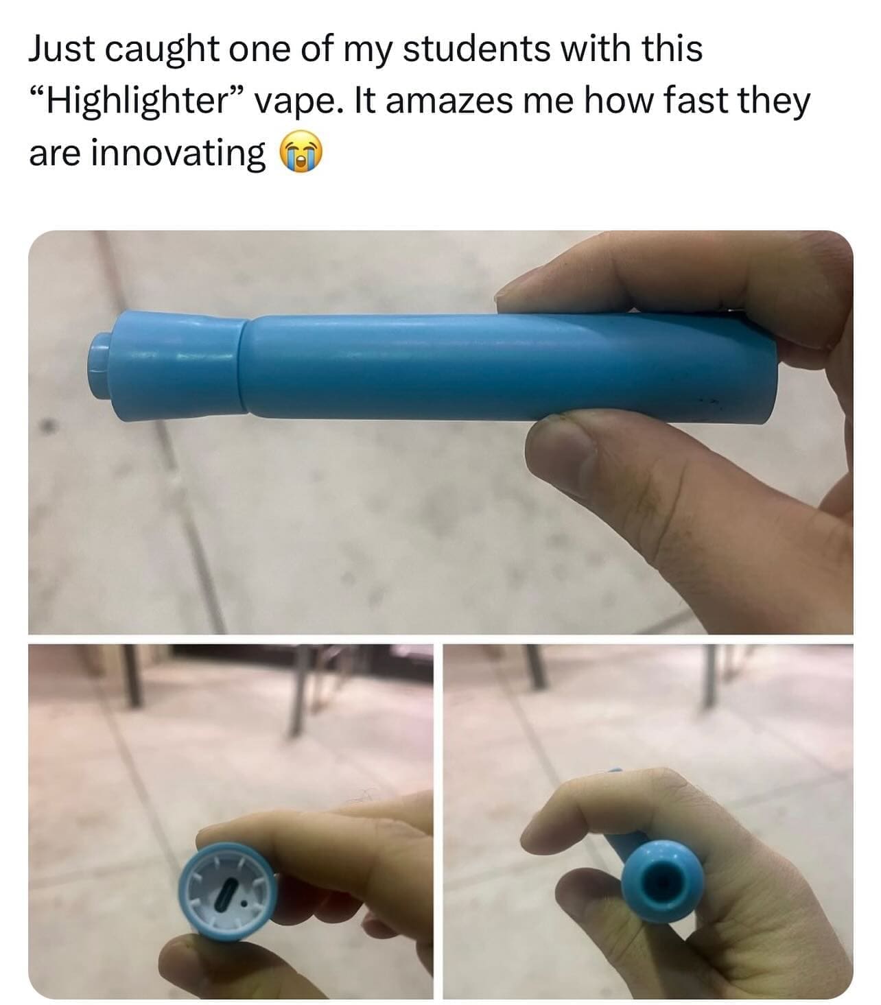 Funny memes Just caught one of my students with this "Highlighter" vape. It amazes me how fast they are innovating