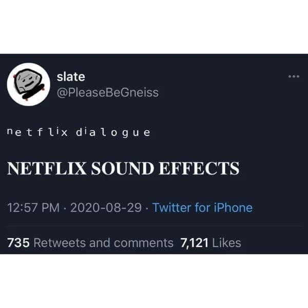 funny memes net flix dialogue NETFLIX SOUND EFFECTS
