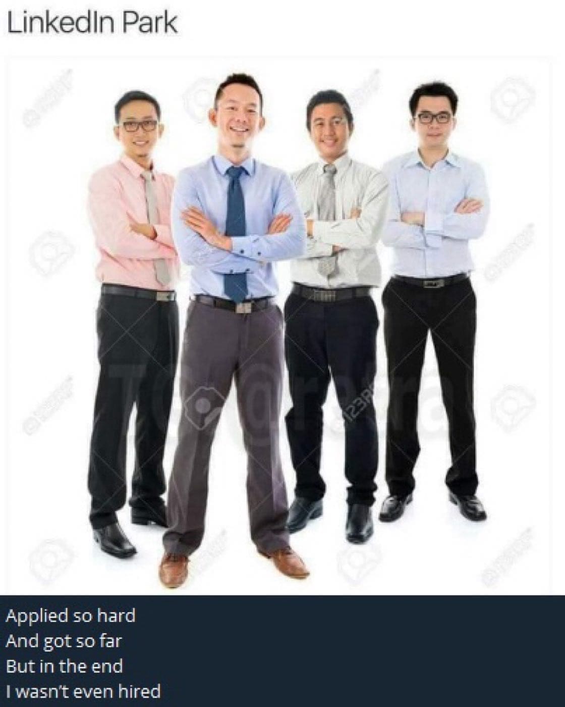 funny pics Linkedin Park Applied so hard And got so far But in the end I wasn't even hired