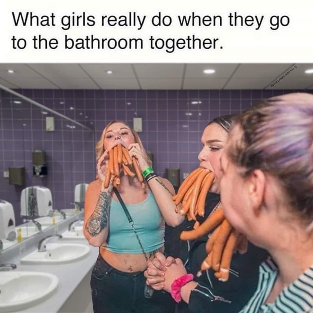funny pics What girls really do when they go to the bathroom together.