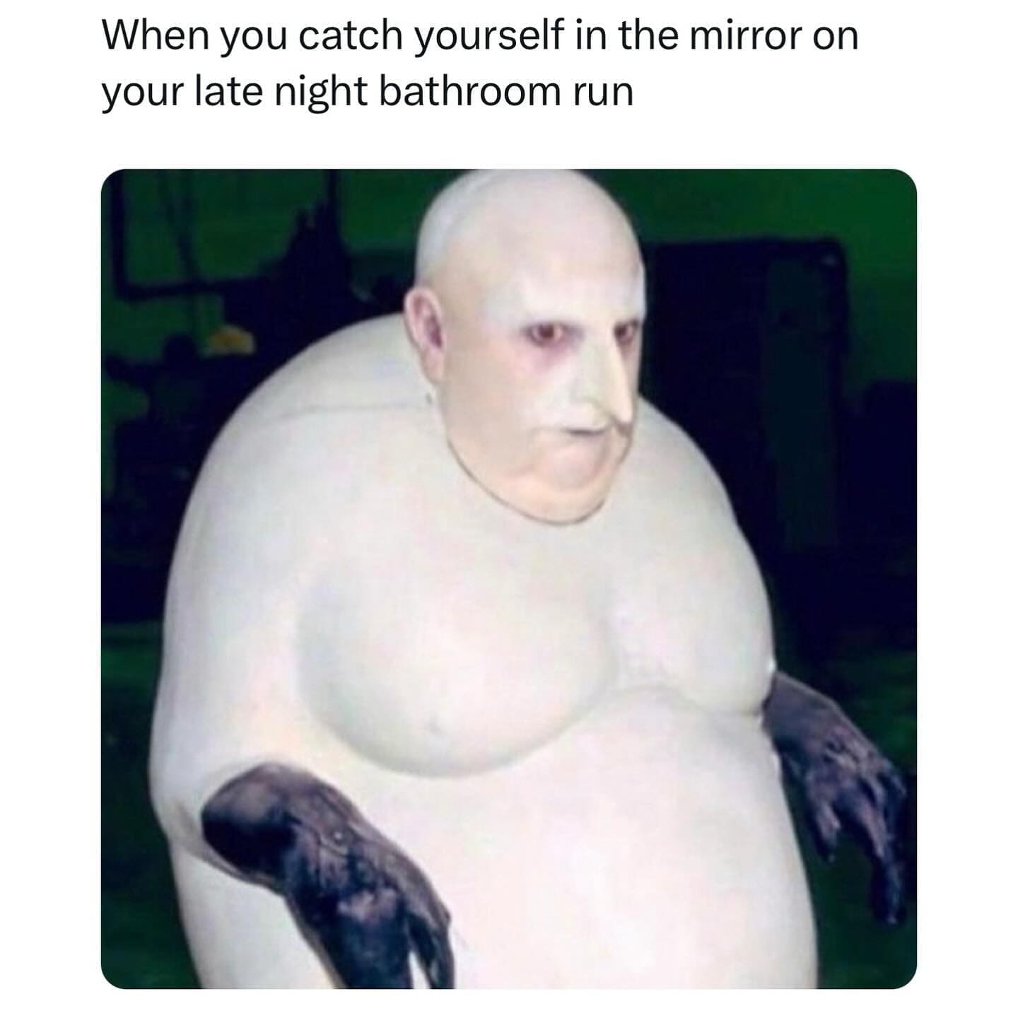 funny pics When you catch yourself in the mirror on your late night bathroom run