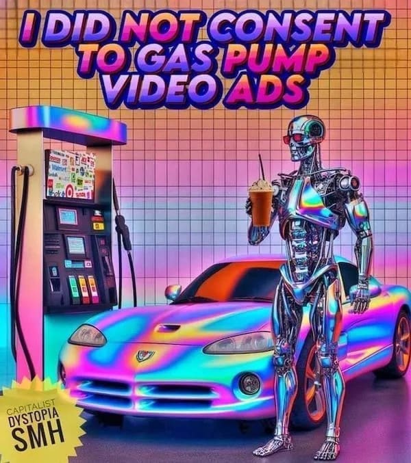 funny pics ODID NOT CONSENT TO GAS PUMP VIDEO ADS