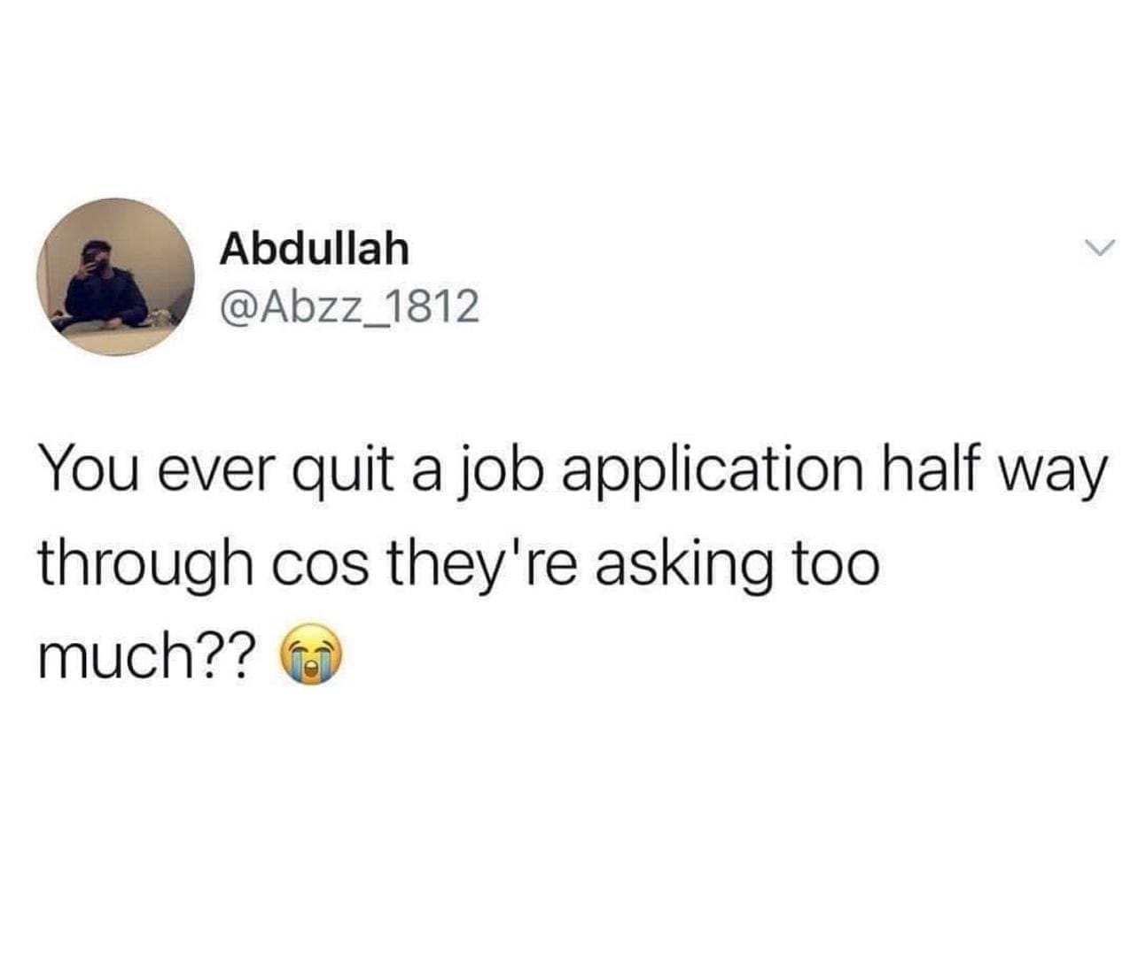 funny pics You ever quit a job application half way through cos they're asking too much??