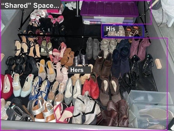 funny pics "Shared" Space... His Hers shoes