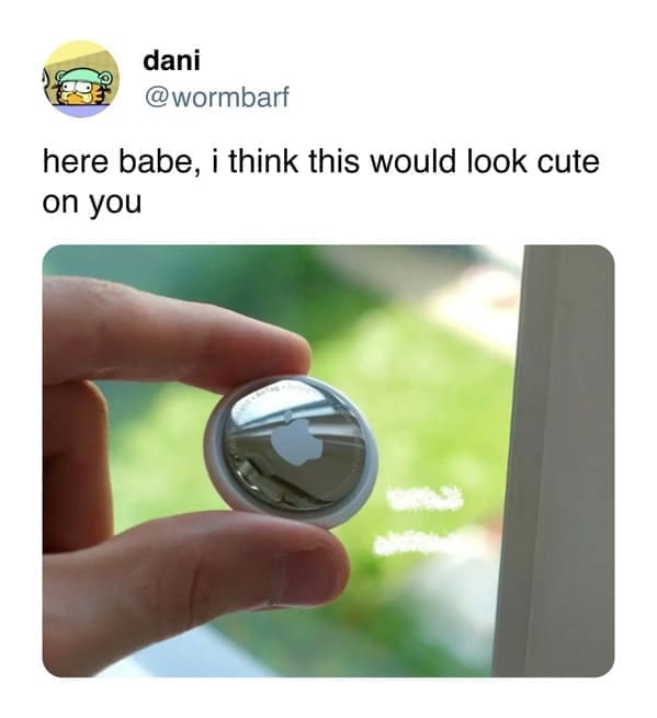 funny pics here babe, i think this would look cute on you AirTag