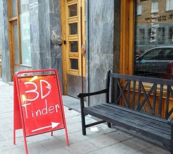 funny restaurant signs 3D tinder