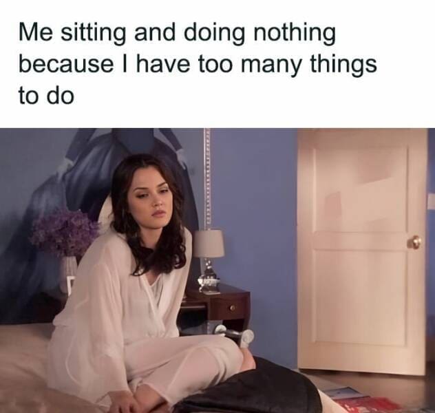 grad school memes Me sitting and doing nothing because I have too many things to do