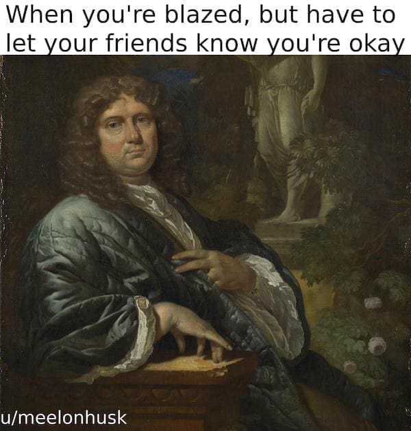 History Memes When you're blazed, but have to let your friends know you're okay