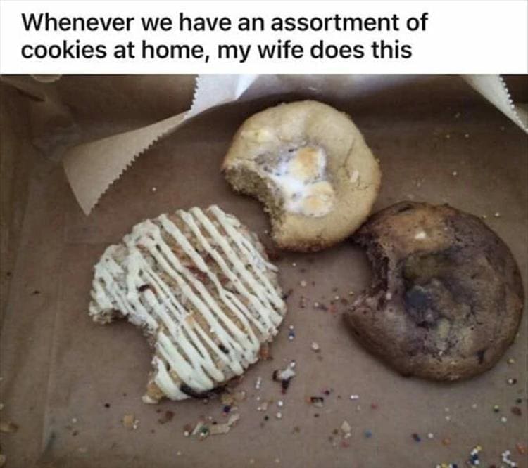 Whenever we have an assortment of cookies at home, my wife does this