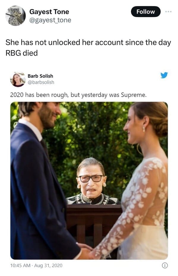 She has not unlocked her account since the day RBG died