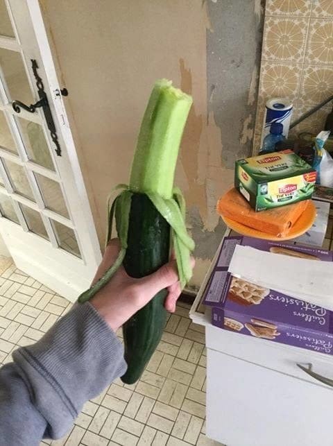 Messed up foods cucumber banana