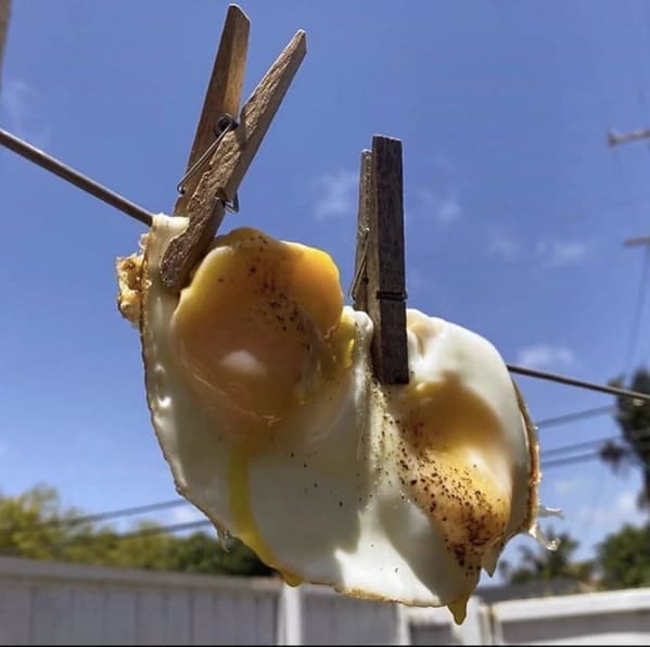 Messed up foods eggs on clothesline
