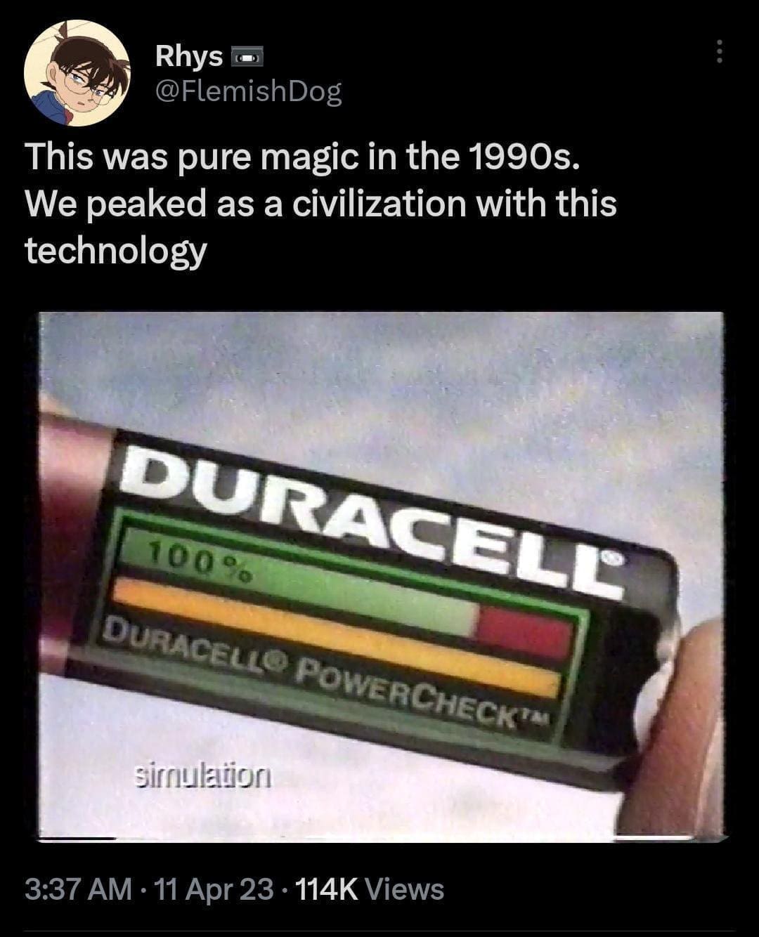 Millennial memes This was pure magic in the 1990s. We peaked as a civilization with this technology DURACELL