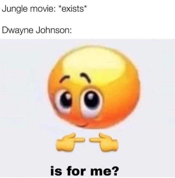 Movie Memes Jungle movie: *exists* Dwayne Johnson: is for me?