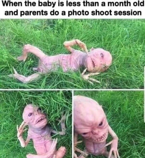 New parent memes When the baby is less than a month old and parents do a photo shoot session