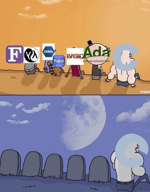 programming memes F COBOL Pascal, BASIC A da ng Typing We irwin