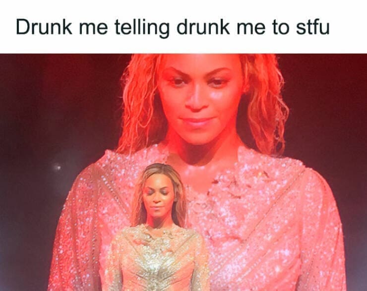 Quarter Life Crisis Memes Drunk me telling drunk me to stfu