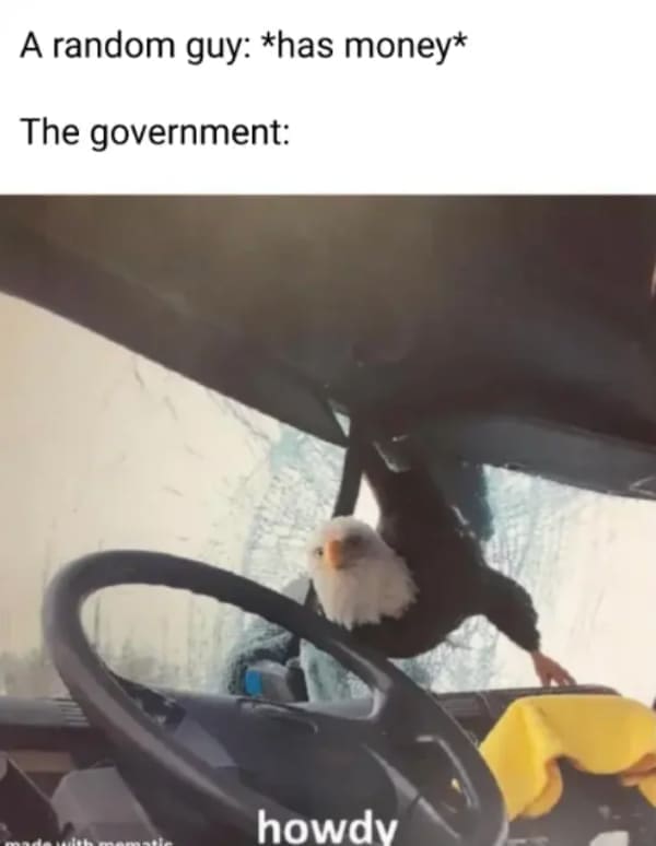 Tax memes A random guy: *has money* The government: howdv