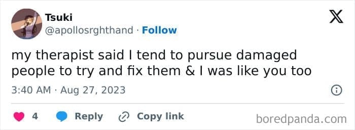 Therapy memes my therapist said I tend to pursue damaged people to try and fix them & I was like you too