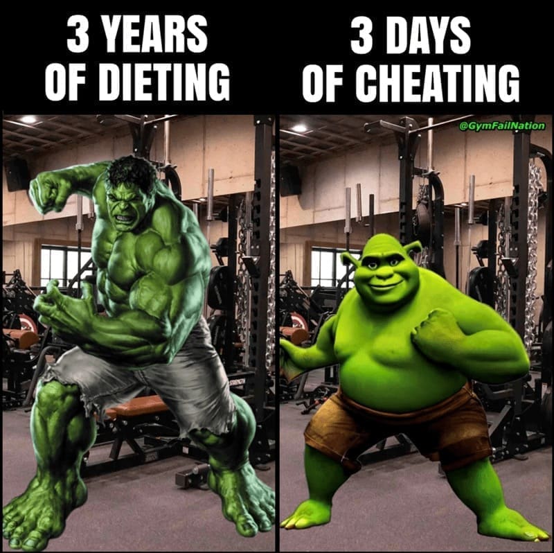 workout memes 3 YEARS OF DIETING 3 DAYS OF CHEATING