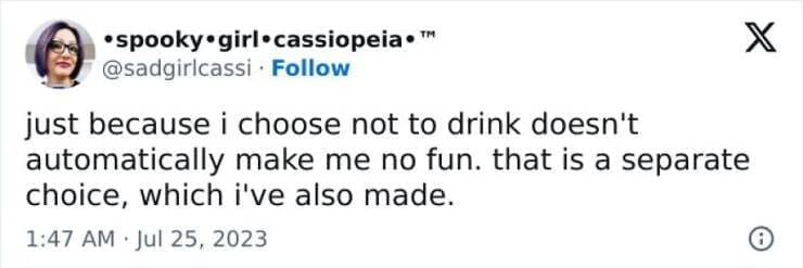 Antisocial Memes just because i choose not to drink doesn't automatically make me no fun. that is a separate choice, which i've also made.