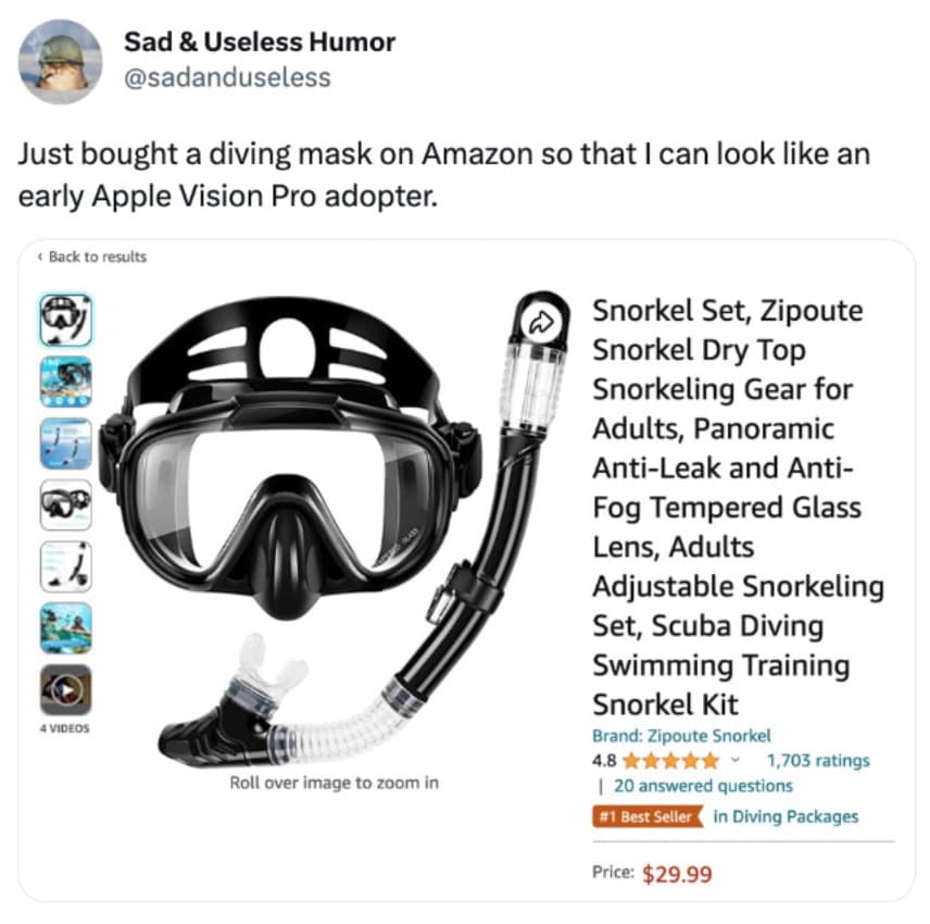 apple vision pro memes, apple vision pro, VR goggles, AI goggles