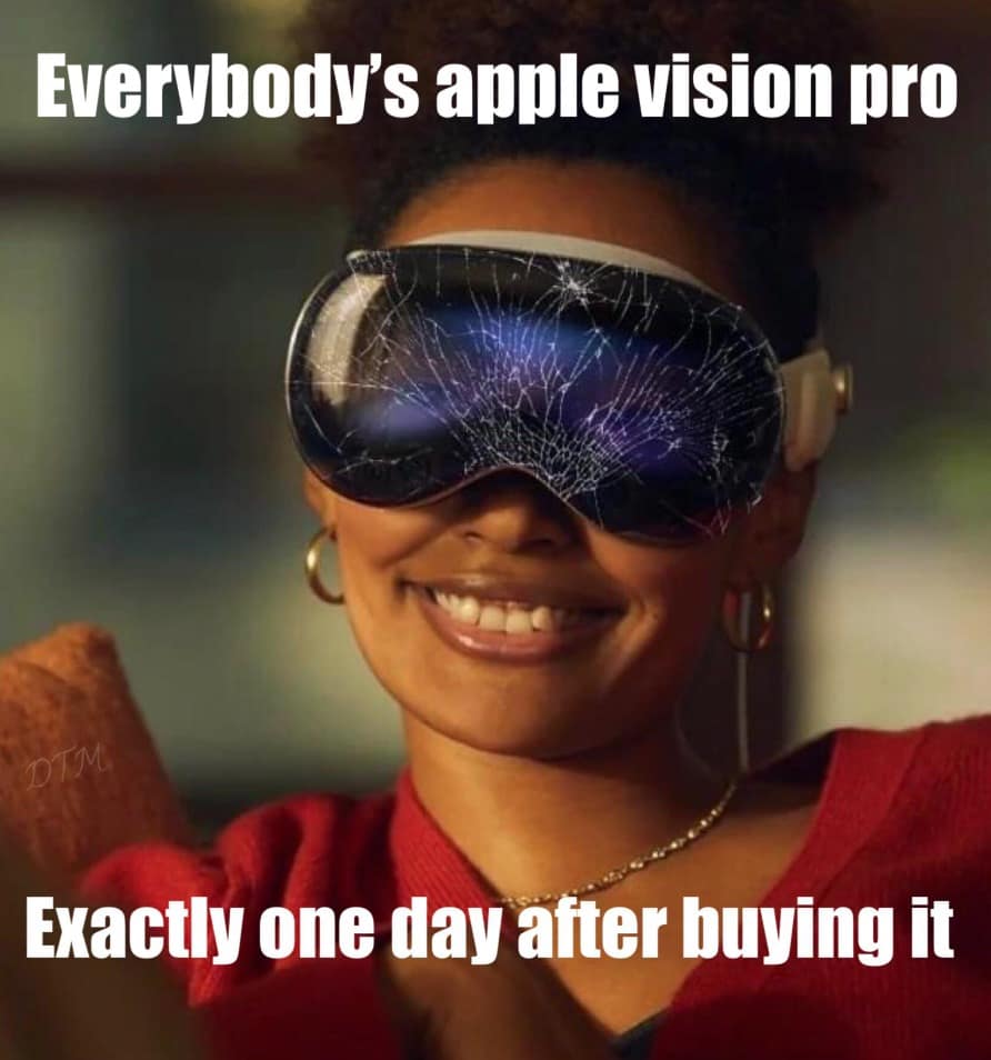 apple vision pro memes, apple vision pro, VR goggles, AI goggles