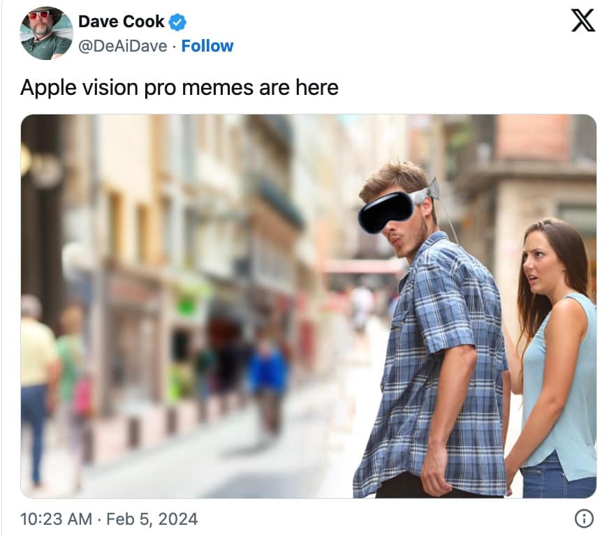 apple vision pro memes, apple vision pro, VR goggles, AI goggles