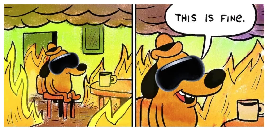 apple vision pro memes, apple vision pro, VR goggles, AI goggles