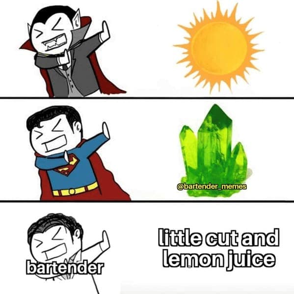 bartender @bartender_memes little cut and lemon juice