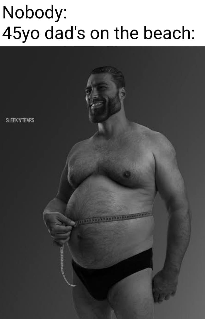 Beach Memes Nobody: 45yo dad's on the beach: