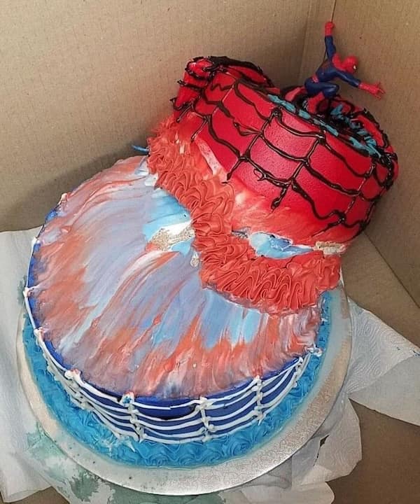 falling Spiderman cake