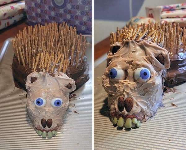failed hedgehog cake
