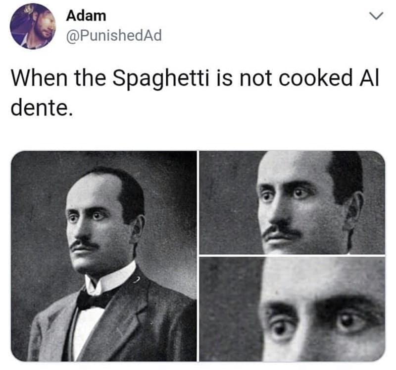 When the Spaghetti is not cooked Al dente.
