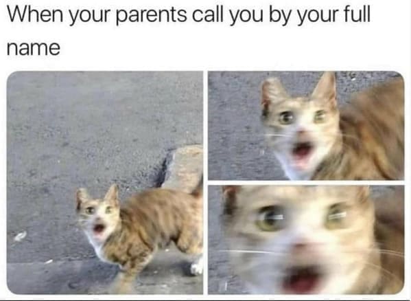 Family memes When your parents call you by your full name
