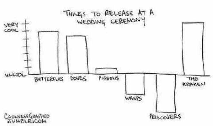Funny Charts THINGS TO RELEASE AT A WEDDING CEREMONY