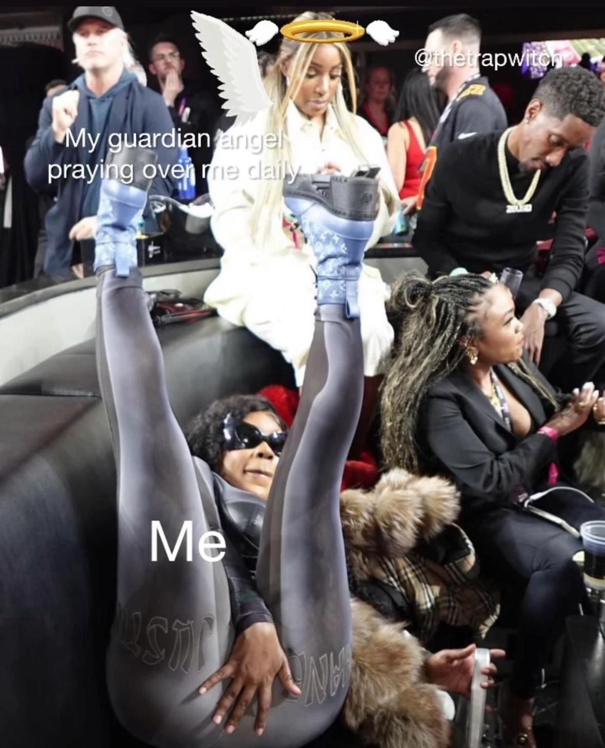 My guardian angel praying oven me daly Me