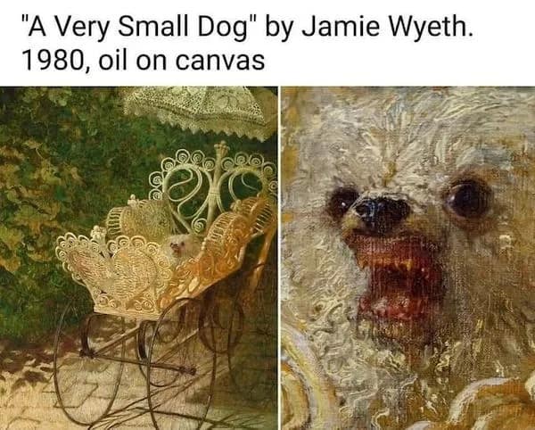 "A Very Small Dog" by Jamie Wyeth. 1980, oil on canvas