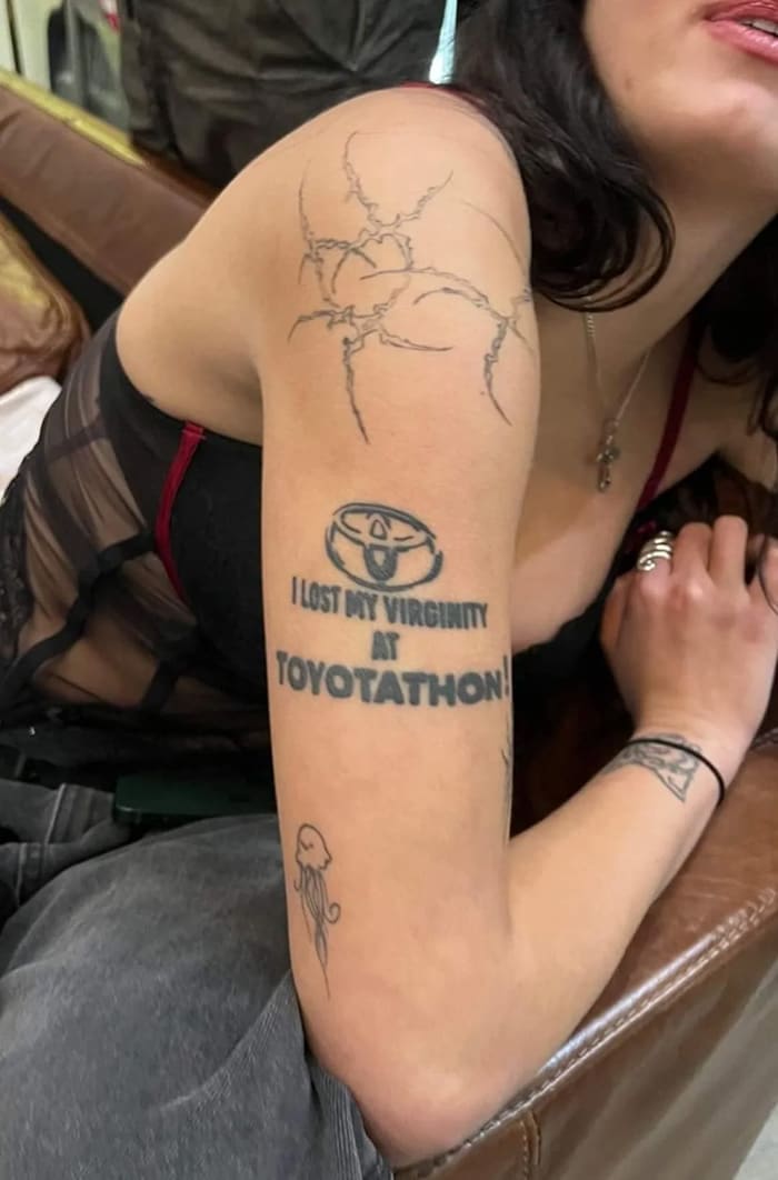 ILOST MY VIRGINITY TOYOTATHON! tattoo