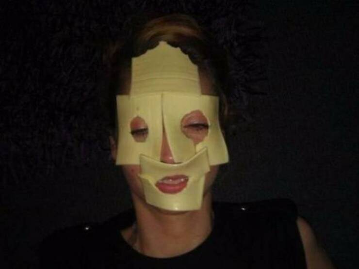 funny pics cheese face mask