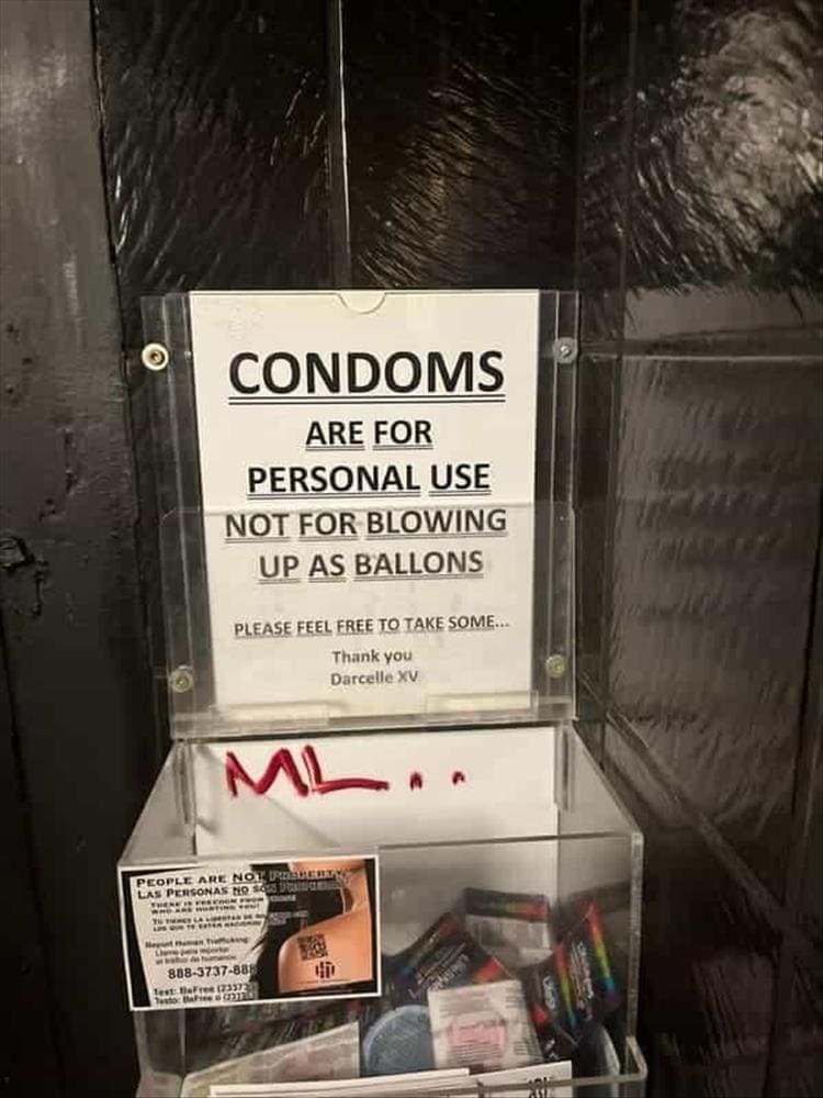 funny signs ARE FOR PERSONAL USE NOT FOR BLOWING UP AS BALLONS
