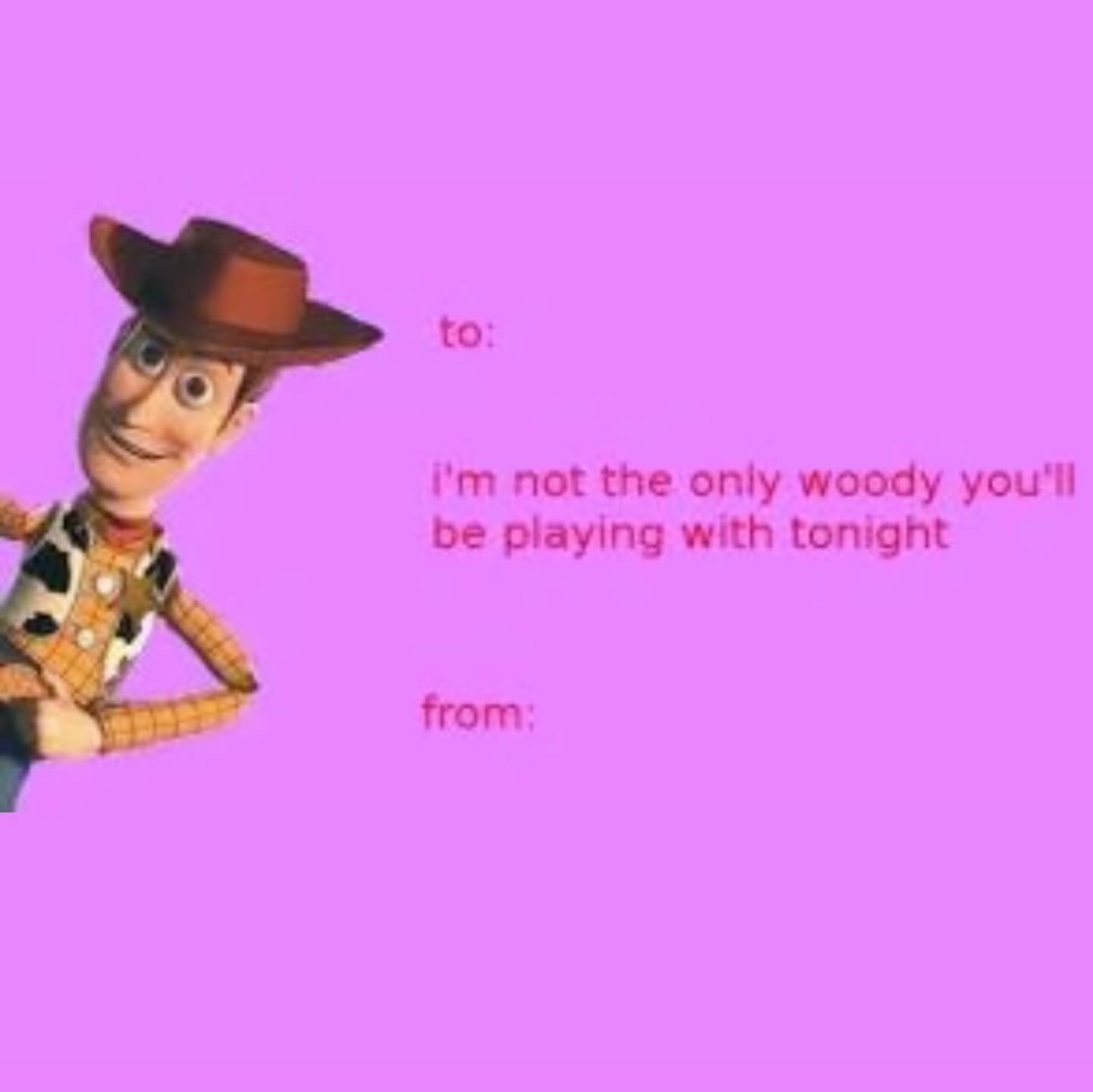 Valentine Memes I'm not the only woody you'll be playing with tonight from: woody