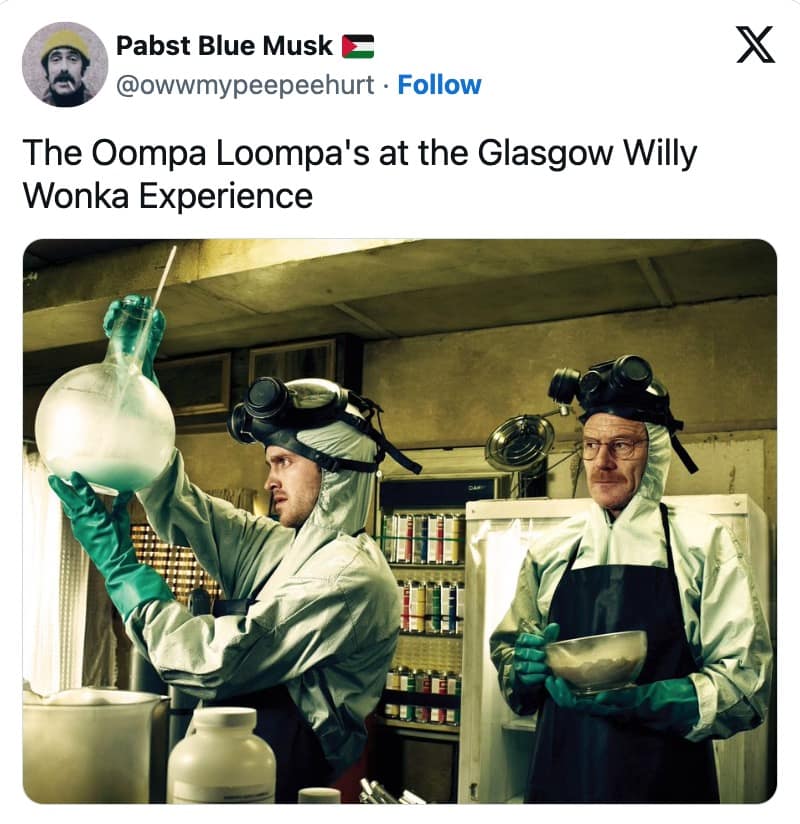 Glasgow Willy Wonka Experience, Willy Wonka Experience Memes, Willy Wonka Experience, Glasgow Willy Wonka Experience memes
