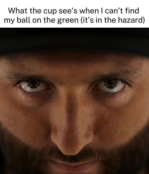 Golf Memes What the cup see's when I can't find my ball on the green (it's in the hazard)
