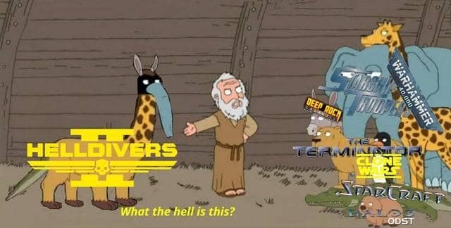 Helldivers 2 memes, helldivers 2, video game humor, gaming memes, intergalactic warfare jokes, gaming laughs, multiplayer mayhem, digital hijinks