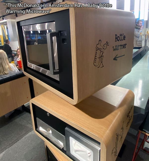 "This McDonald's In Amsterdam Has A Baby Bottle Warming Microwave"
