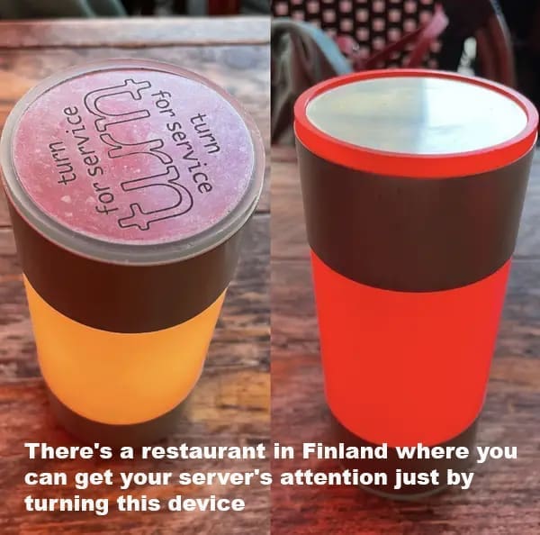 There's a restaurant in Finland where you can get your server's attention just by turning this device