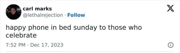 happy phone in bed sunday to those who celebrate